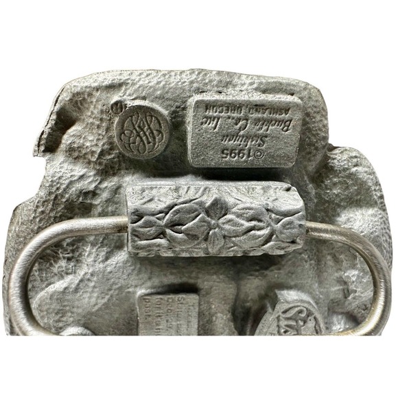 Vintage Texas The Lone Star State USA Texan Western Cowboy Pewter Belt Buckle - Picture 4 of 8